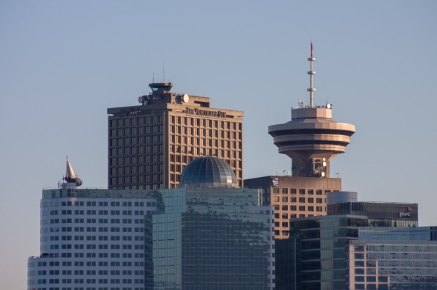 The round topped building is Harbour Centre from where the earlier cityscapes were shot